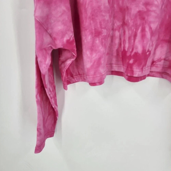 BP Nordstrom Women's‎ Henley Crop Tie Dye Sweatshirt Pink Size L NWT - Picture 4 of 11